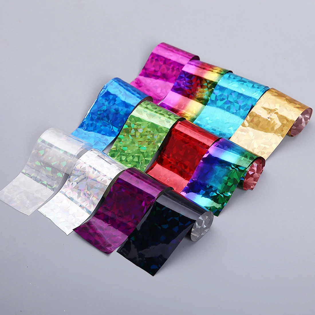 Блестящая стеклянная бумага фольга для ногтей с изображением звездного неба 12