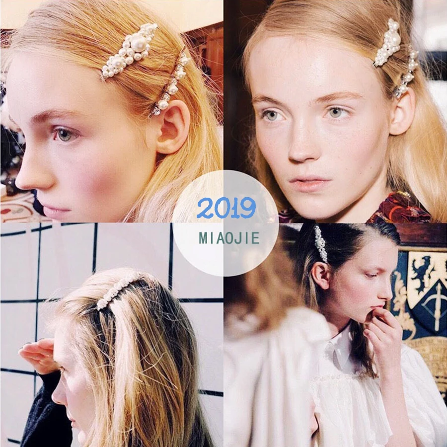 Женские элегантные Геометрические шпильки для волос с жемчугом в Корейском