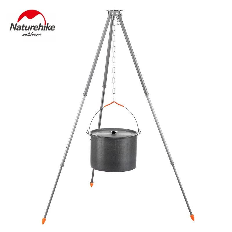 Кастрюля Naturehike 10л с ручкой и регулируемым штативом для приготовления пищи из