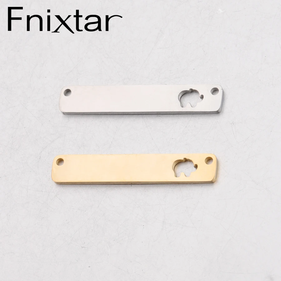 Fnixtar нержавеющая сталь зеркальная полированная чистая бирка под штамповку прямоугольник полый сердечный соединитель Шарм DIY Ювелирные изделия 1,5*6*35 мм 20 шт./лот