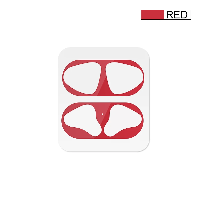 Red Защитная металлическая пленка для Airpods, устойчивая к царапинам, ультратонкая, для Apple, гарнитура для Airpods, зарядный чехол для наушников - Цвет: Red