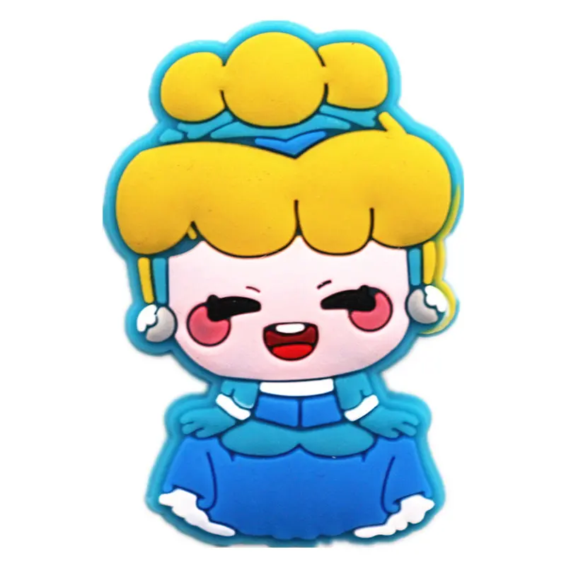 Single Sale 1Pcs Shoe Charms Cartoon Princess Series Shoe Accessories Shoe Decoration for croc jibz Kid's Party X-mas Gift - Color: E