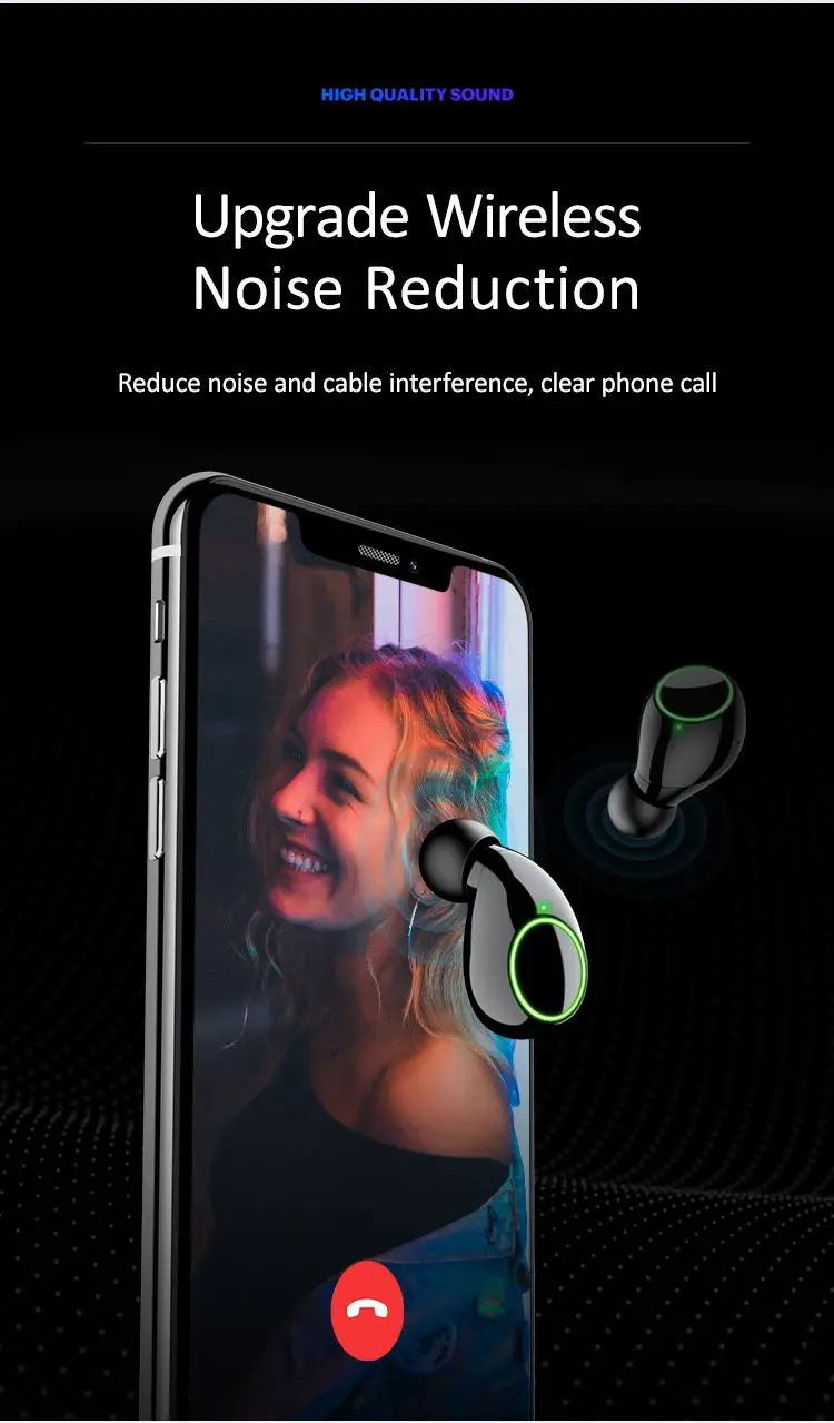 Usams US-LI001 TWS Wireless bluetooth 5.0 Earphone Stereo Smart Touch Noise Reduction Bilateral Call Earbus with Charging Box