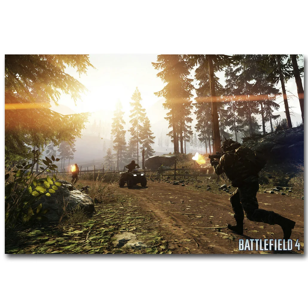 Светло-серый Battlefield bf 1 4 Книги по искусству шелк Ткань плакат печать 13x20 24x36 дюймов Горячая игра солдат фотографии для детской комнаты настенный Декор подарок 04 - Цвет: Светло-серый