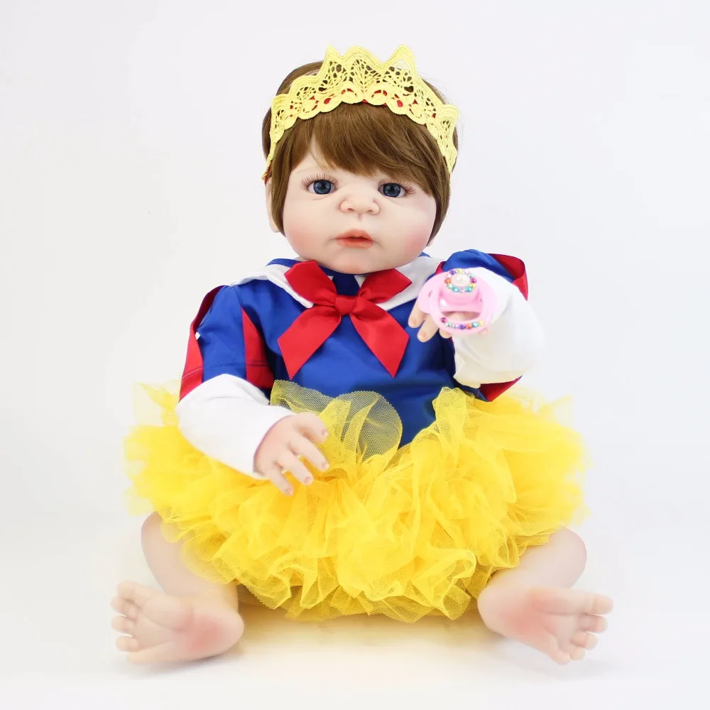 

55cm Full Body Silicone Reborn Baby Doll Toy Vinyl Newborn Sweet Princess Babies Bebe Alive Fashion Birthday Gift Girls Boneca