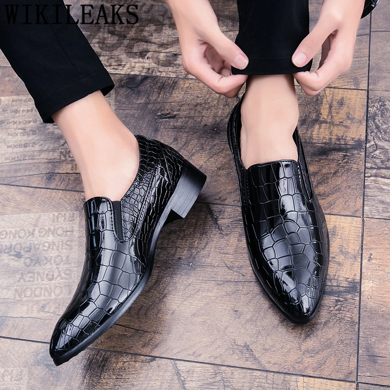 Crocodile Shoes Men Oxford Coiffeur Formal Elegant Italian Brand Dress Classic Sepatu Slip On Pria Ayakkabi | Обувь