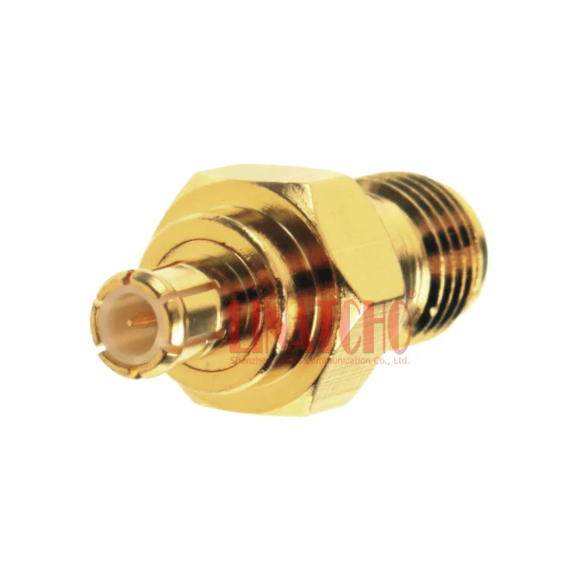 10 pcs sales golden color RF 50ohm SMA female to MCX male connector adaptor