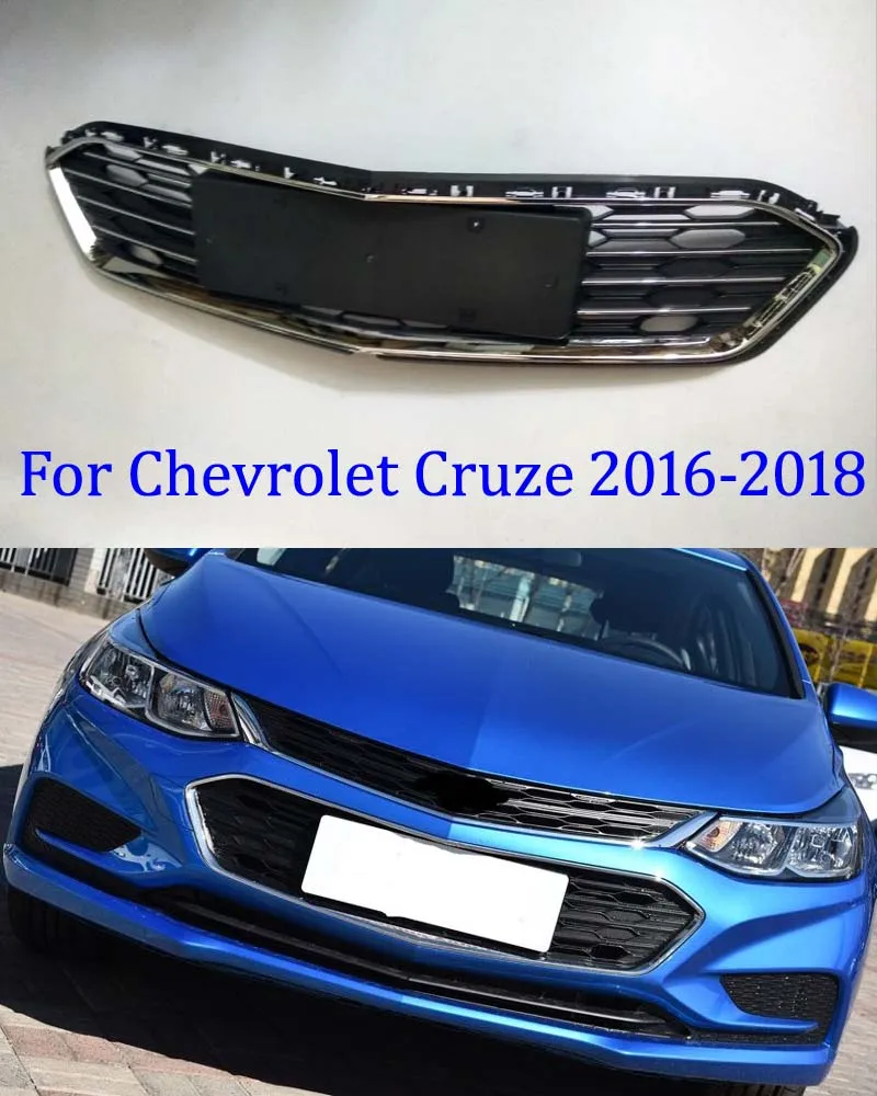 Хромированный передний бампер средней решетки для Chevrolet Cruze 2016 2017 2018 1 шт.|Гоночные