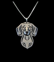 boho chic alloy dachshund necklace fashion cartoon dog pendant golden two colors plated