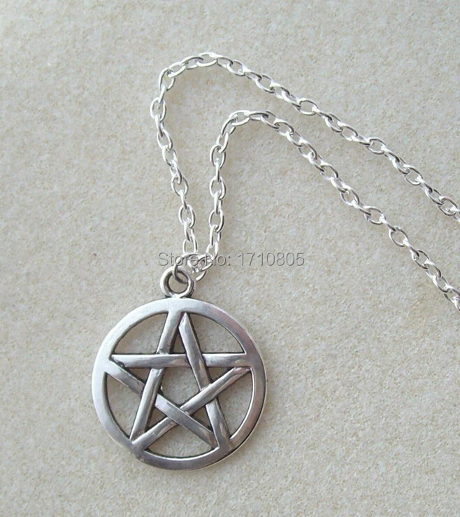 Лидер продаж 10 шт./лот старинная серебряная подвеска с пентаграммой кулоны крест