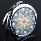 Женские модные мини зеркальные зеркала для макияжа, портативные карманные косметические зеркала с двухсторонним покрытием, оптовая продажа