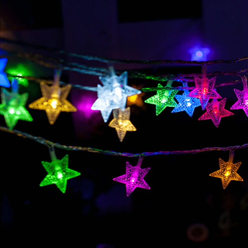 10pcs LED string Light star styled lamp 10m 50LED Christmas lights Star Fairy Lights Wedding Decoration lighting
