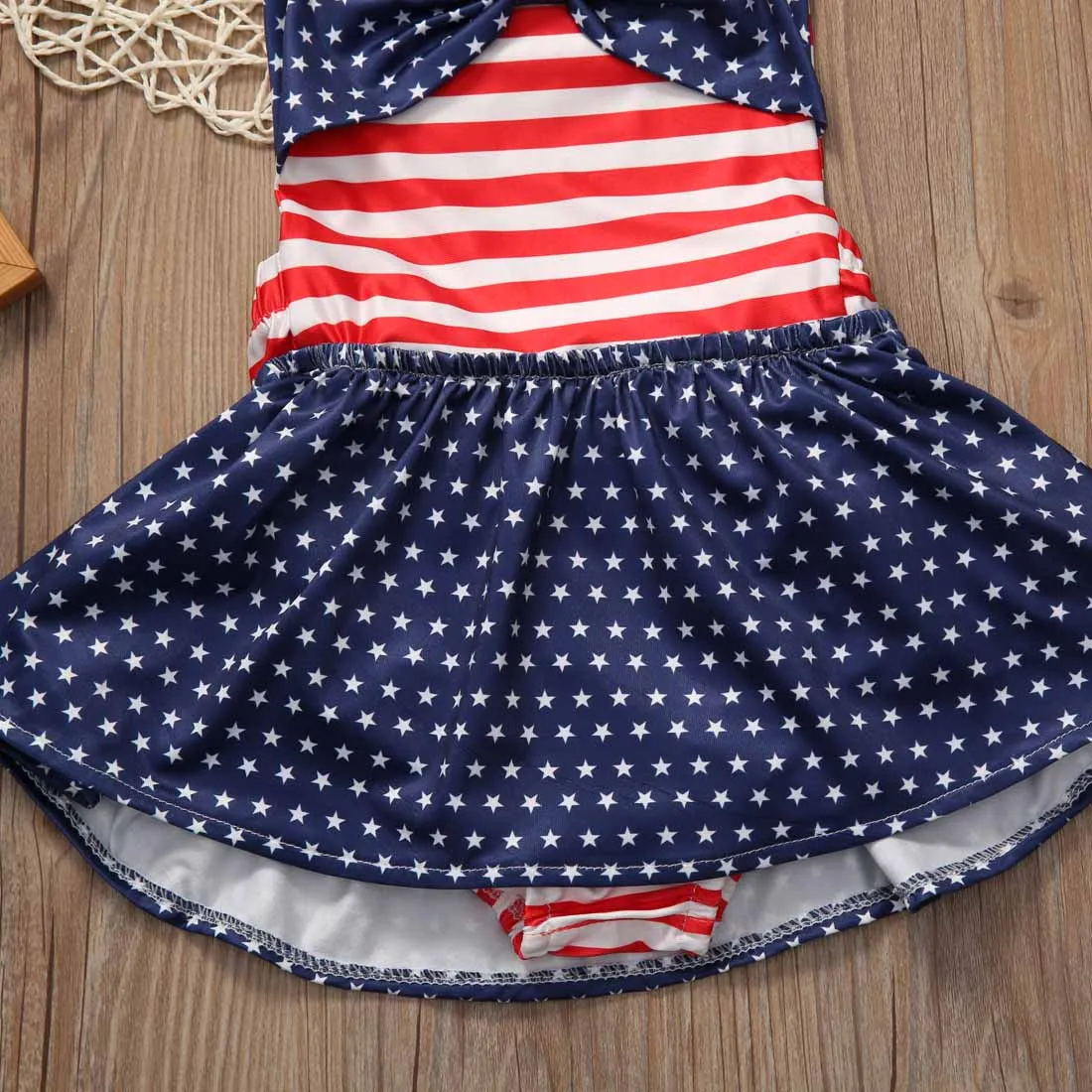 Милая одежда для малышей платье в полоску Лето 2017 г. Девочка купальный костюм