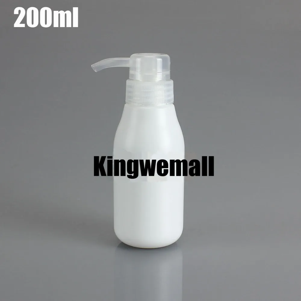 

Wholesale 300pcs/lot 200ml Empty White Plastic Milk Bottle or Cosmetic Packaging or food, Clear lotion milk press pump bottle