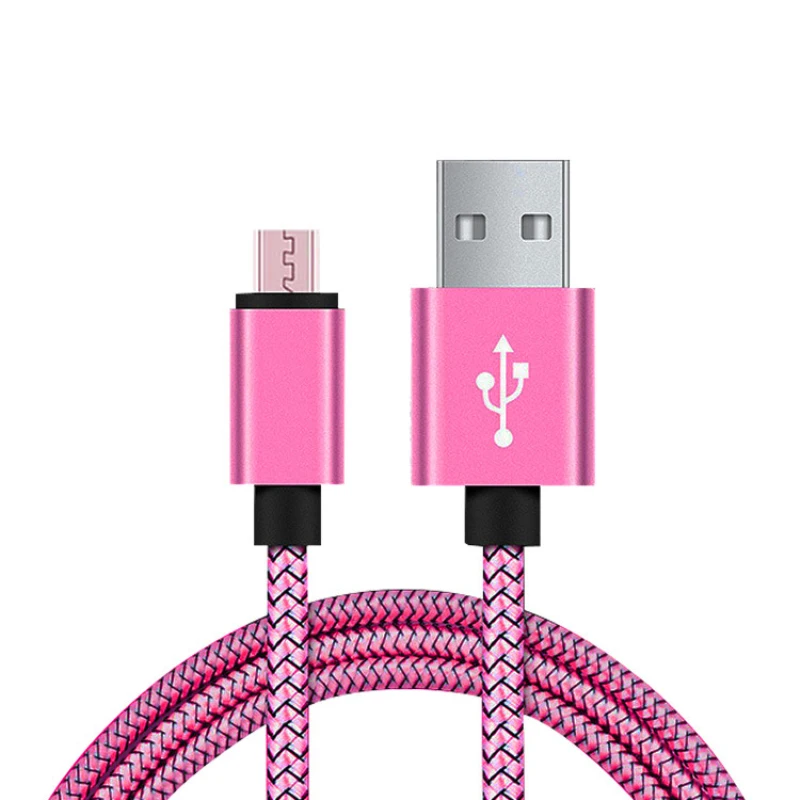 Красный Micro USB кабель 1 м 2 м 3 м Быстрая зарядка нейлоновый USB синхронизация данных мобильный телефон Android адаптер зарядный кабель для samsung Xiaomi кабель - Цвет: Красный