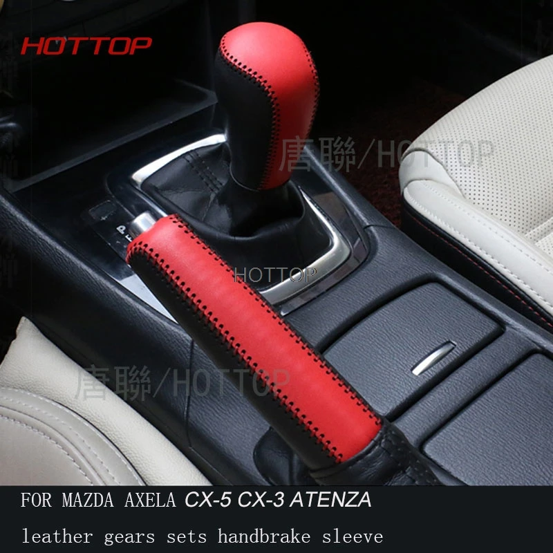 HOTTOP натуральная кожа чехол для рычага переключения передач для MAZDA 3 AXELA ATENZA CX-5 CX-3 кожаные шестерни s наборы ручного тормоза