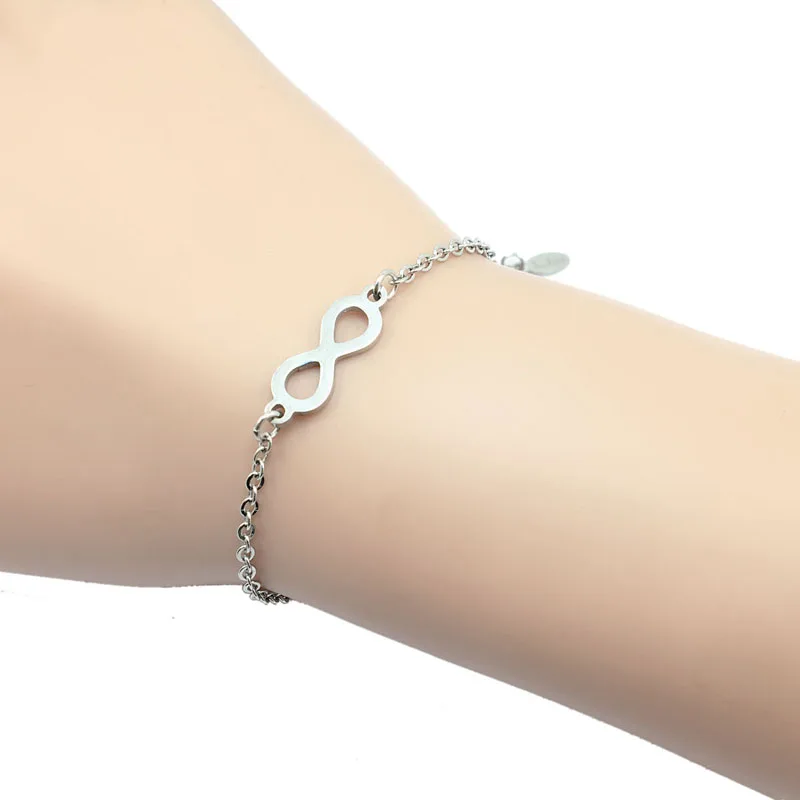 10 шт Бесконечность из нержавеющей стали очарование двойное отверстие