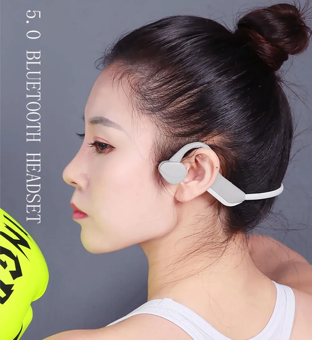 J20 Bluetooth 5.0 Headset Bone Conduction Wireless Sports Earphone Hands Free For Smartphone | Электроника