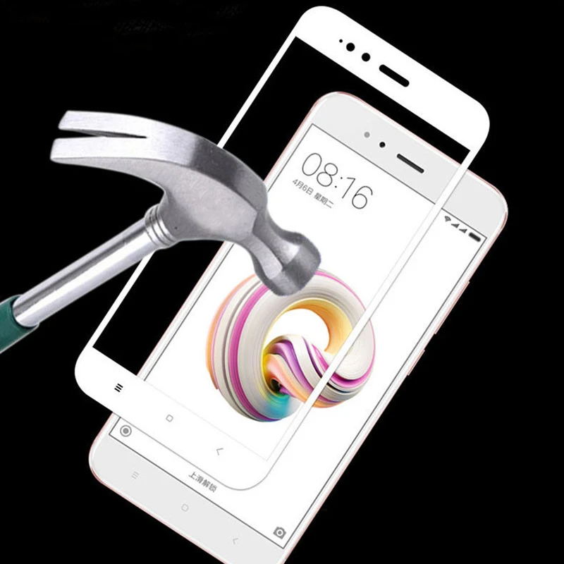 Для Xiaomi mi A1 закаленное Стекло крышка для телефона, которая полностью закрывает переднюю часть Экран протектор тонкий защитный чехол из углеволокна пленка черный бело-золотые для Xiaomi mi 5X mi 5X5,5"