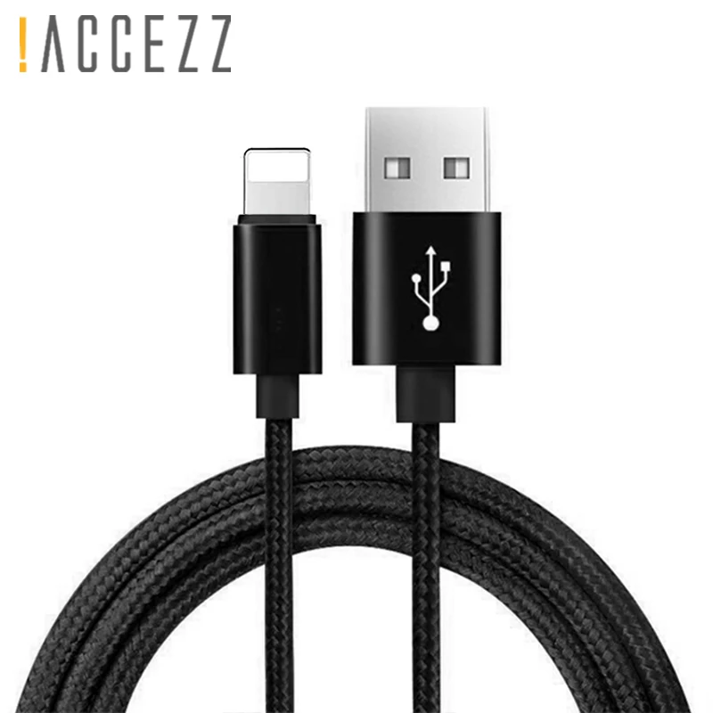 ! Зарядный usb кабель ACCEZZ для Iphone X XS MAX XR 8 7 6s 6Plus нейлоновый быстрой зарядки Ipad