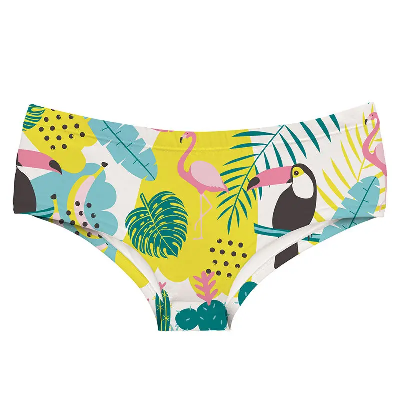 Женское нижнее белье с 3D принтом фламинго забавные дизайнерские сексуальные