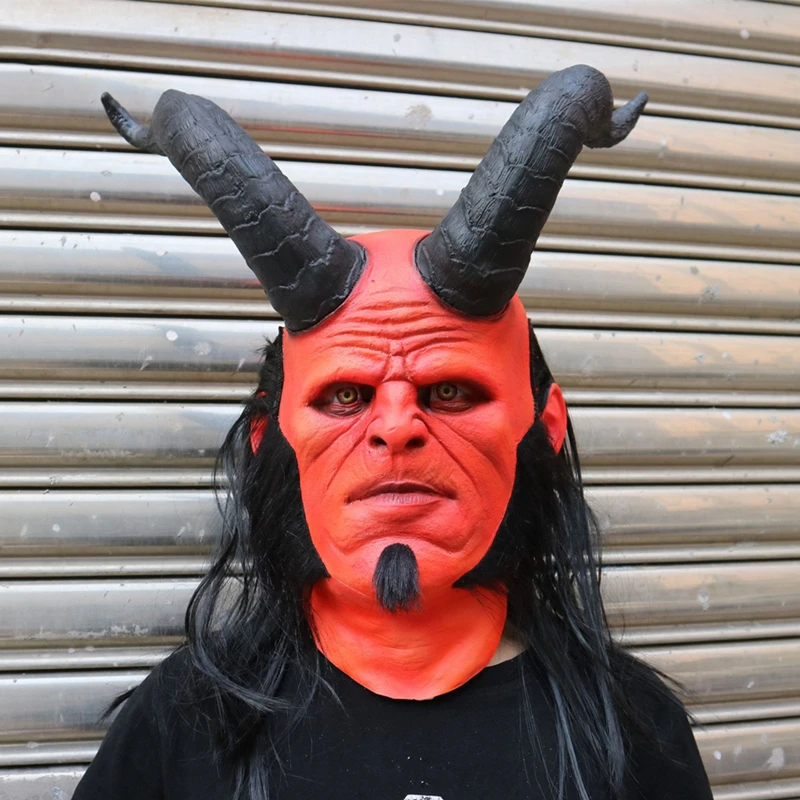 Фильм Hellboy Голова маска Хэллоуин нарядное платье косплей реквизит латексные маски перчатки маска