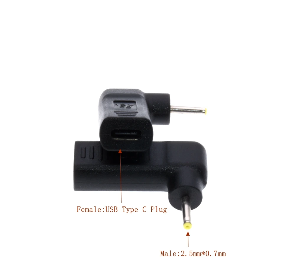 2.5 0.7 Адаптер питания для ноутбука, разъем постоянного тока, usb type C, женский, универсальный, мужской разъем, конвертер для lenovo, для Asus, зарядное устройство для ноутбука - Цвет: 2.5 0.7