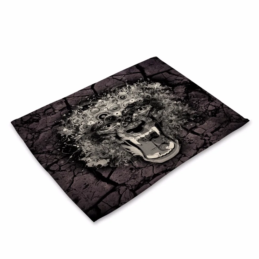 Animal Printing Cotton Table Napkins Polyester Dinner Cloth Hotel For Wedding Party Decoration Tiger Mat | Дом и сад