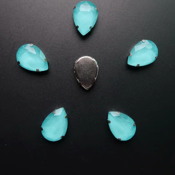 A4 Blue zircon Серебряные когти настройки 7x10 10x14 13x18 мм желе конфеты и AB цвета стекло кристалл капли пришить стразы свадебное платье diy отделка - Цвет: A4 Blue zircon