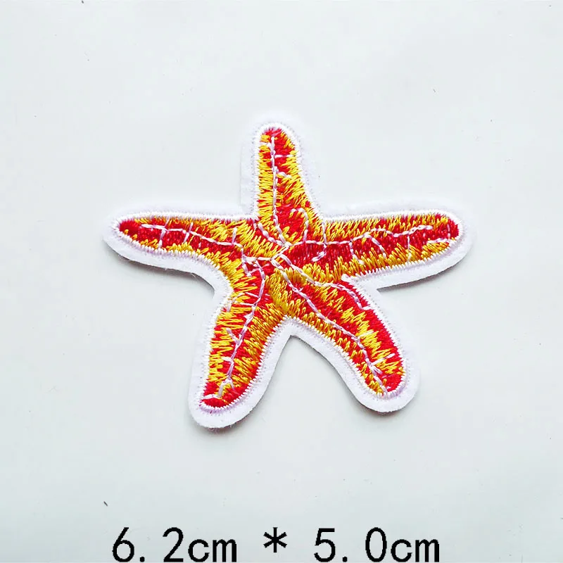 1 шт. мультфильм морской лев животные Краб печать Морская звезда акула вышитые