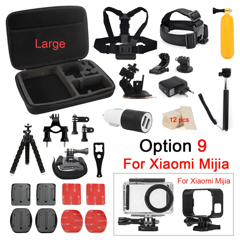 Option 9 Набор аксессуаров для Gopro go pro hero 6 5 4 3 комплект крепления для SJCAM для xiaomi mijia для yi 4k eken h9 Экшн-камера - Цвет: Option 9