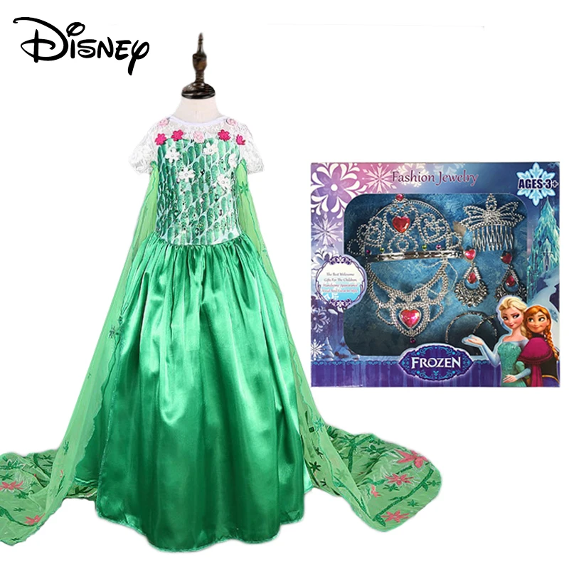 Disney Замороженные платье Эльзы вечерние платья Косплэй Одежда для девочек Анна