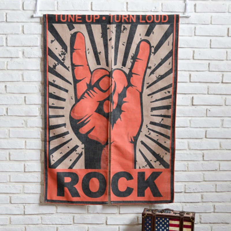 Американская креативная занавеска Rock утолщенная хлопковая полузанавеска