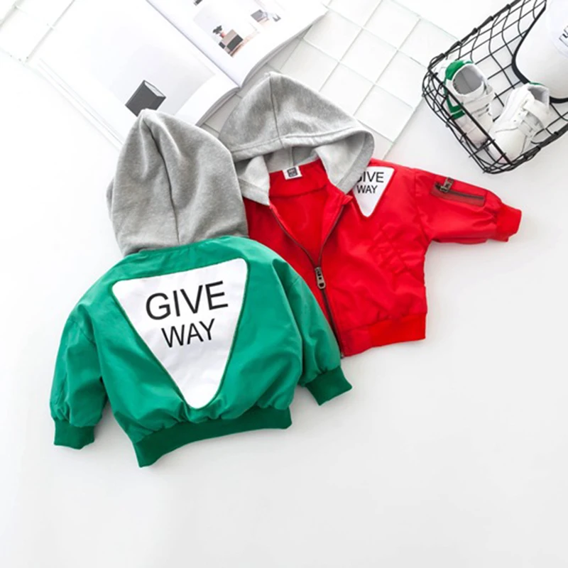 Детская куртка с капюшоном одноцветное изделие движение письмо label свитер для