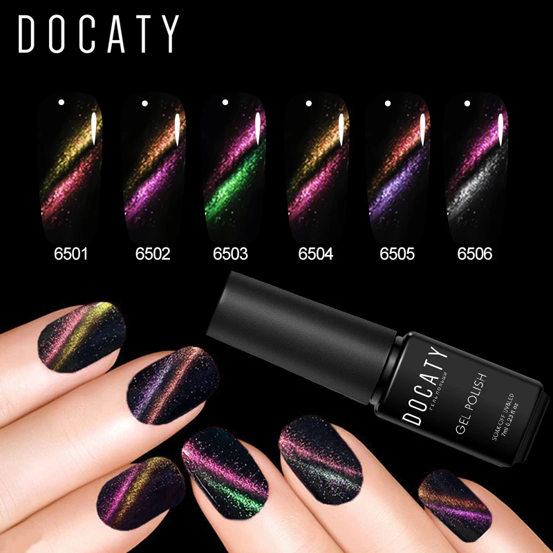 Набор УФ гель лаков Docaty 5D для кошачьих глаз насадок Магнитный Гель лак ногтей
