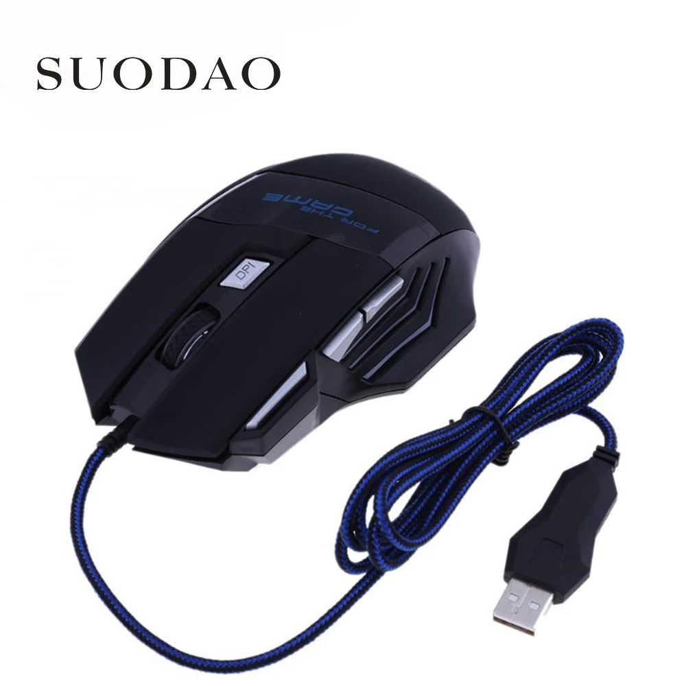 SUODAO Профессиональный 5500 Точек на дюйм светодиодный Проводная Оптическая USB Мышь 7
