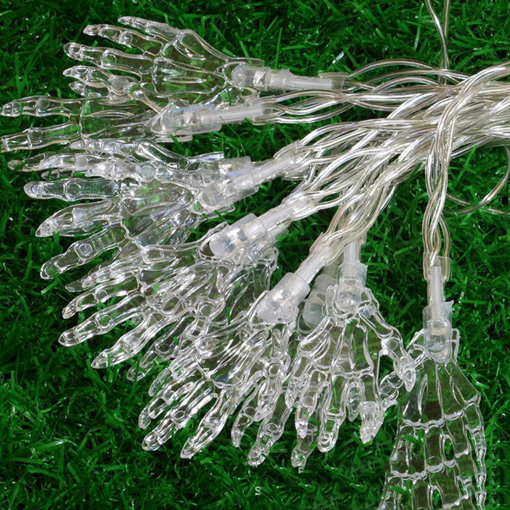 

1.2m 10leds Holiday lights Skeleton hand Led Light string Battery Operated Perfect for Halloween Terror atmosphere decoration F