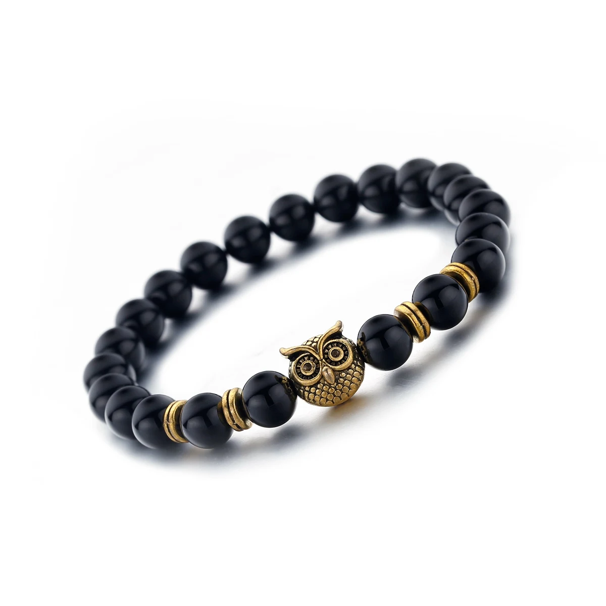 

2018 Color Natural Stone Owl Alloy Charm Bracelet