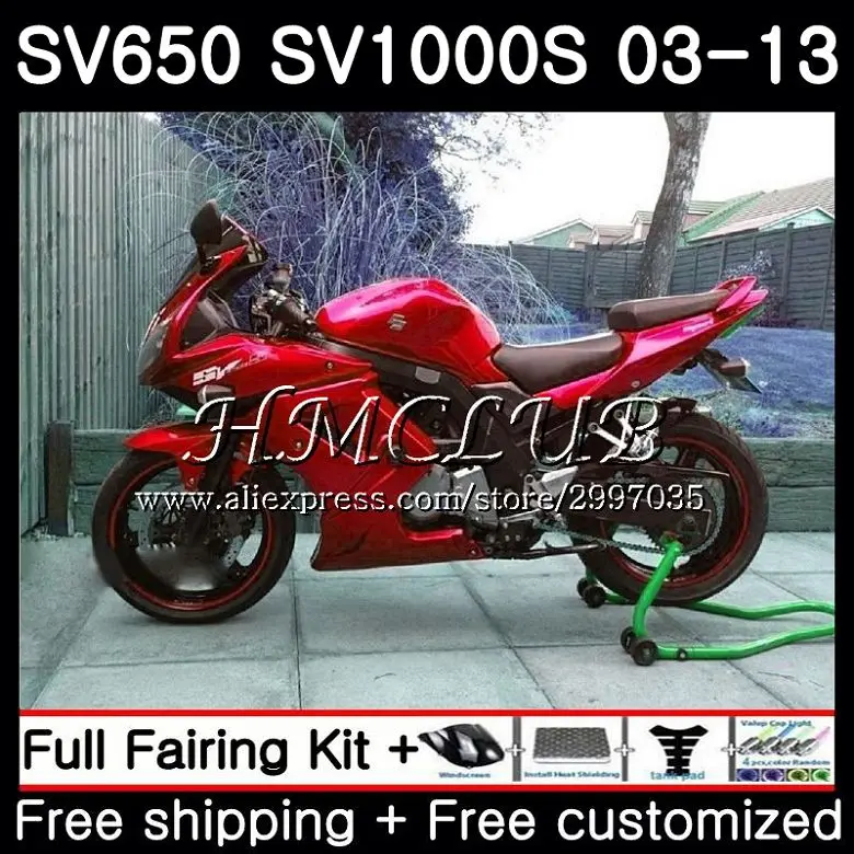 Корпус для SUZUKI SV650S SV1000S 03 04 05 06 07 44hc 9 SV 650 1000 S 650S 2003 2004 2005 2006 2007 перламутровый красный