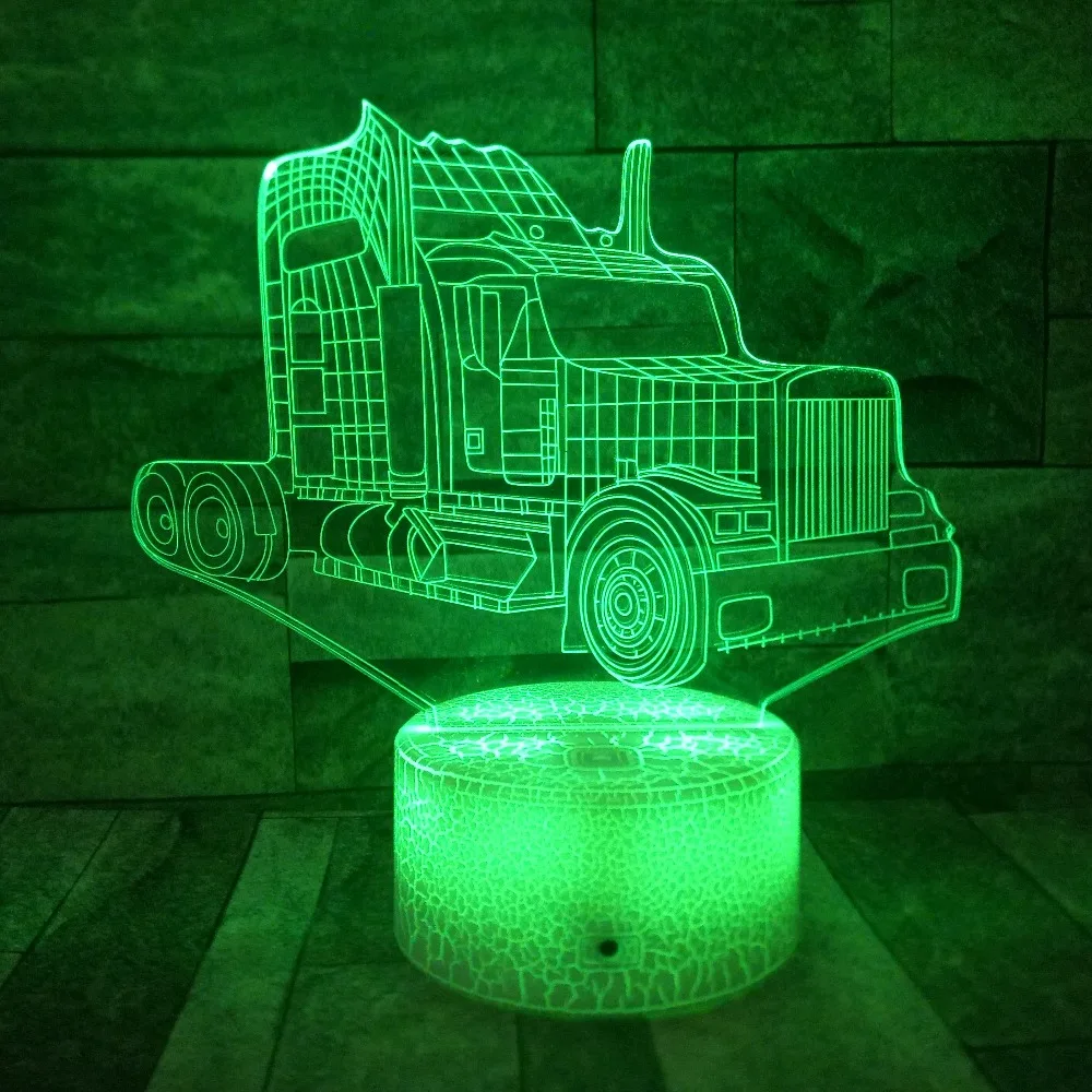 Светодиодная иллюзионная 3d лампа для грузовика настольная с сенсорным