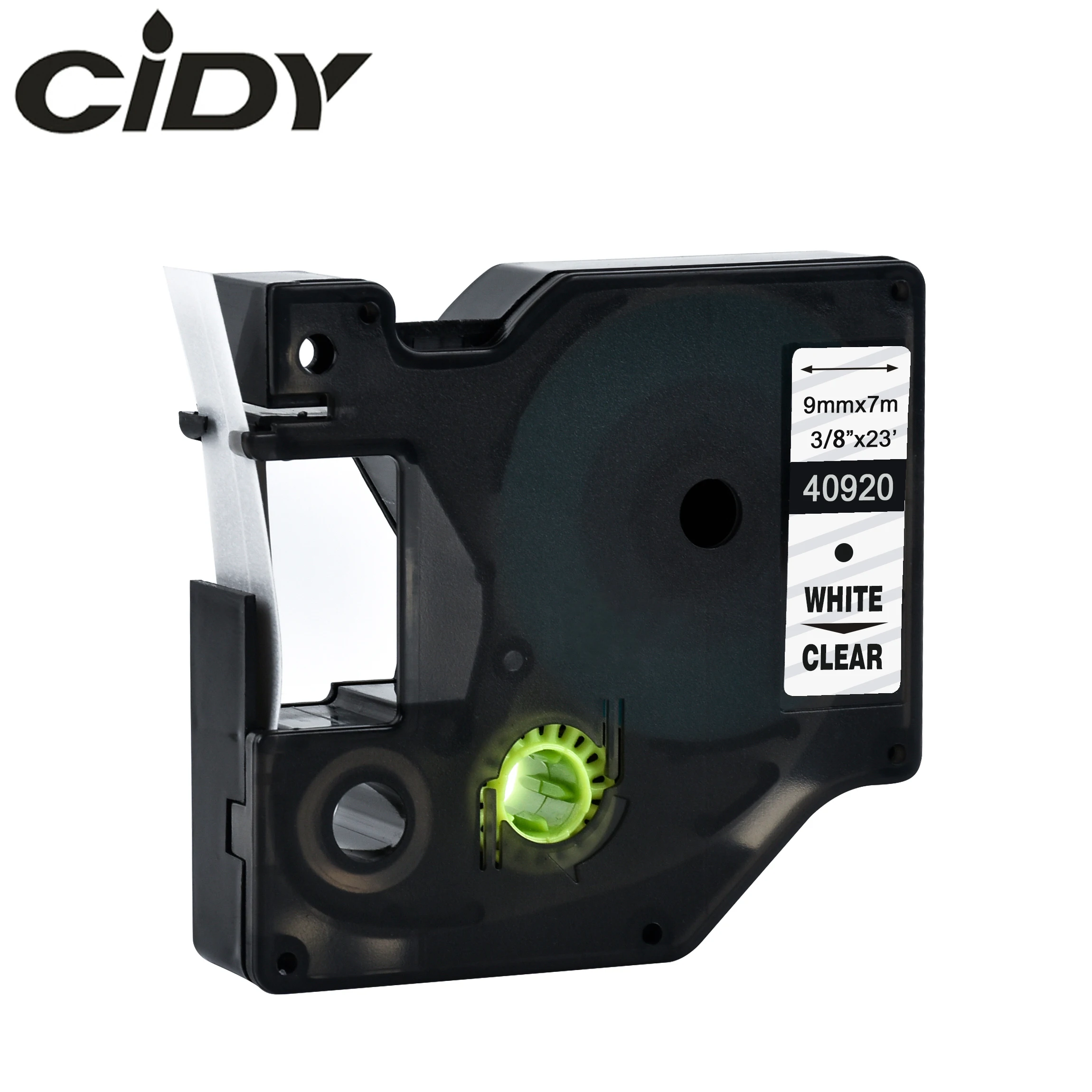 Cidy 40920 совместимый с Dymo D1 manager 9 мм белый на прозрачном ярлыке кассета для Label LM 160