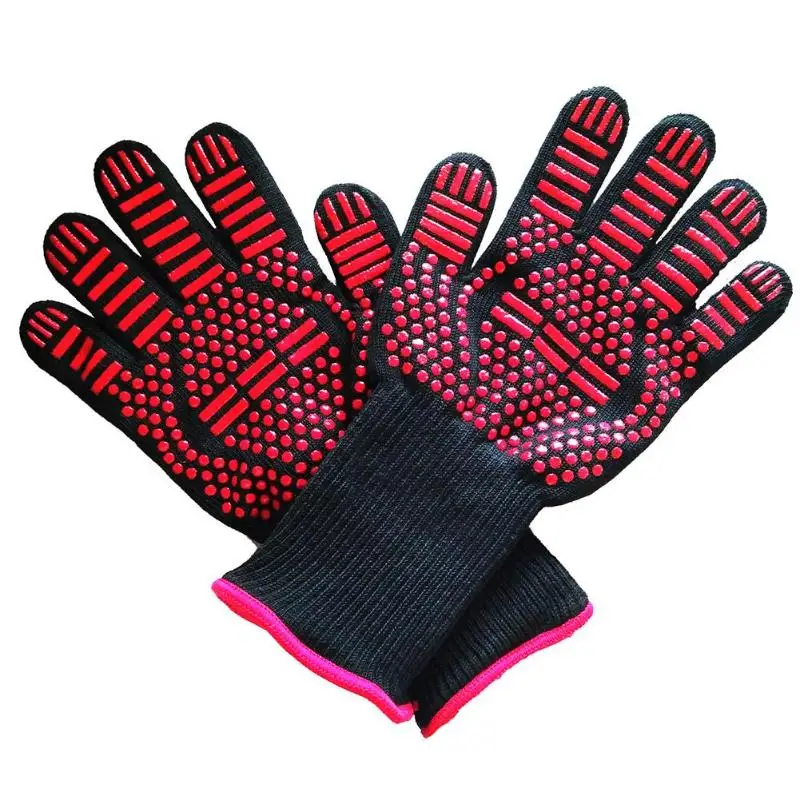 1Pair 1 пара/1 PC термостойкие для барбекью перчатки для Пособия по кулинарии выпечки гриля духовки Прихватки кухонные инструменты толстые силиконовые перчатки для барбекю - Цвет: 1Pair