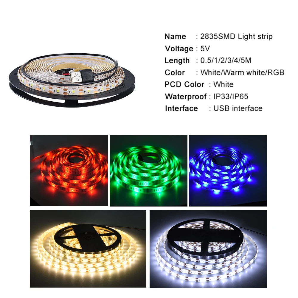 Лента светодиодная Foxanon RGB 2835SMD с 3 кнопками лампа для фосветильник освещения