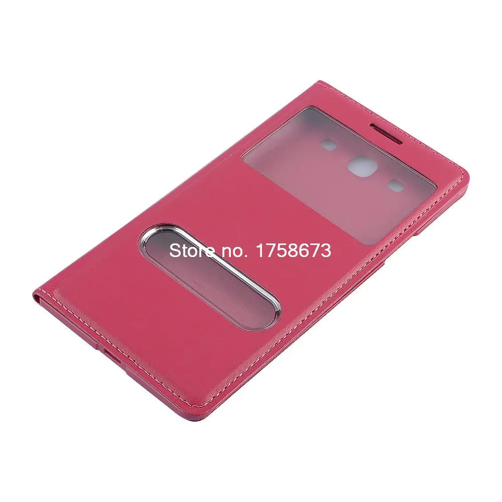 Тонкий кожаный чехол с откидной крышкой и окошком для Samsung Galaxy S 3 SIII S3 I9300 чехлом