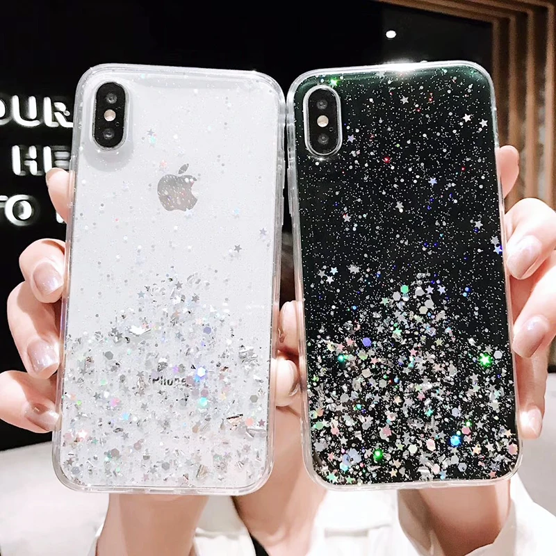 Moskado Блестящий Прозрачный мягкий кремний чехол для телефона для iphone 11 XS Max XR X 8 7 6 6S Plus шикарная модная задняя крышка