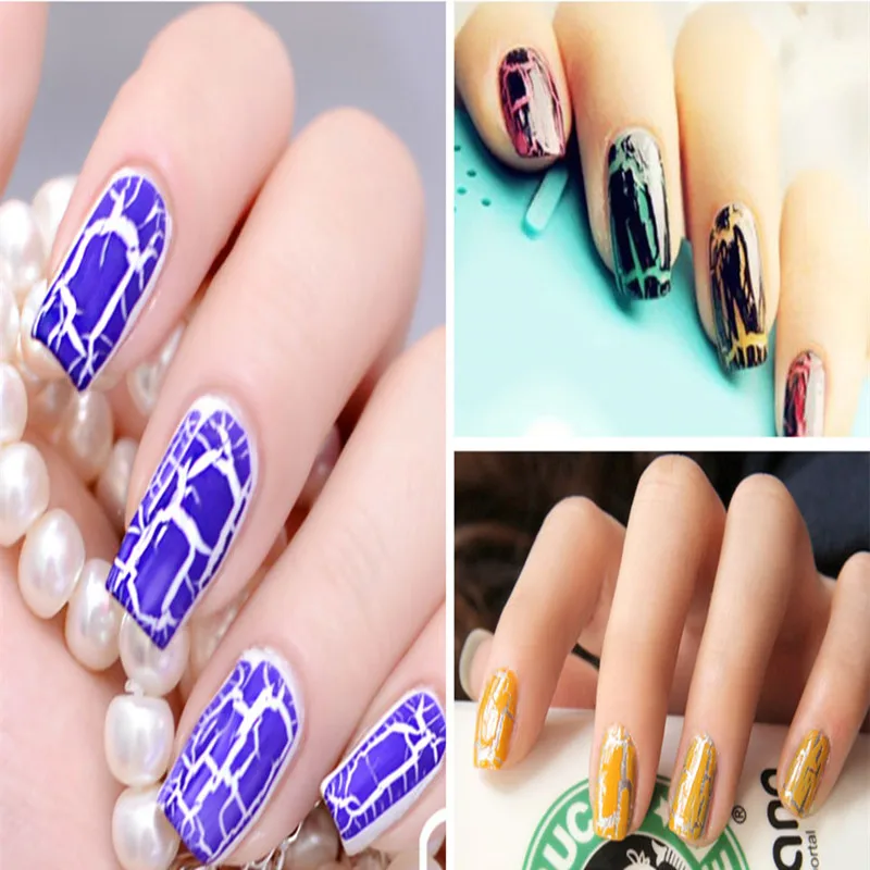 Zation 2018 Cracking Shatter Ногтевой лак Цветной гель для маникюра с грунтом Снять гель-лак для ногтей Crack UV Лак-вернис.