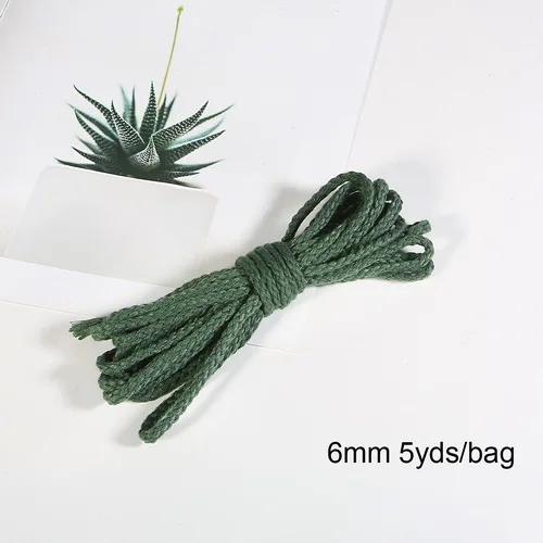 Dark Green 5 ярдов хлопковое плетение из веревок декоративный витой шнур веревка для украшения ручной работы шнурок для рукоделия моток веревки - Цвет: Dark Green