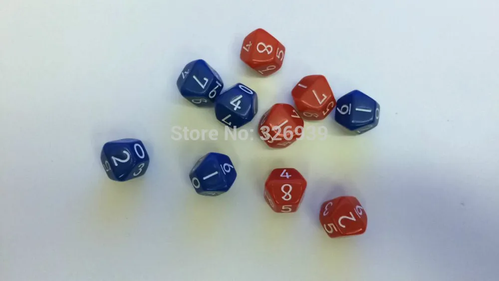 

Коллекция из десяти игральных костей D10(0-9), подарки для публикации, игрушки для игр, пластиковые гранулы, игра игральных костей D & D