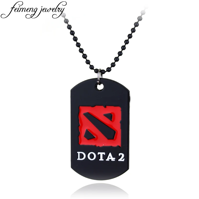 Популярная онлайн игра ожерелье DOTA 2 черные эмалированные бусины цепочка и