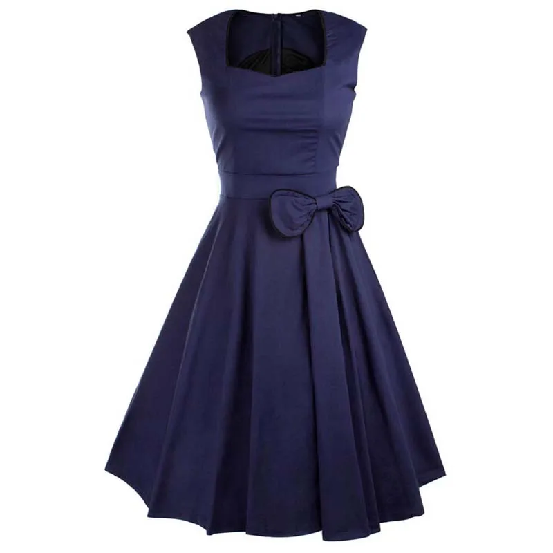 Vestidos женщины летнее платье старинные ретро ну вечеринку халат рокабилли 50 s